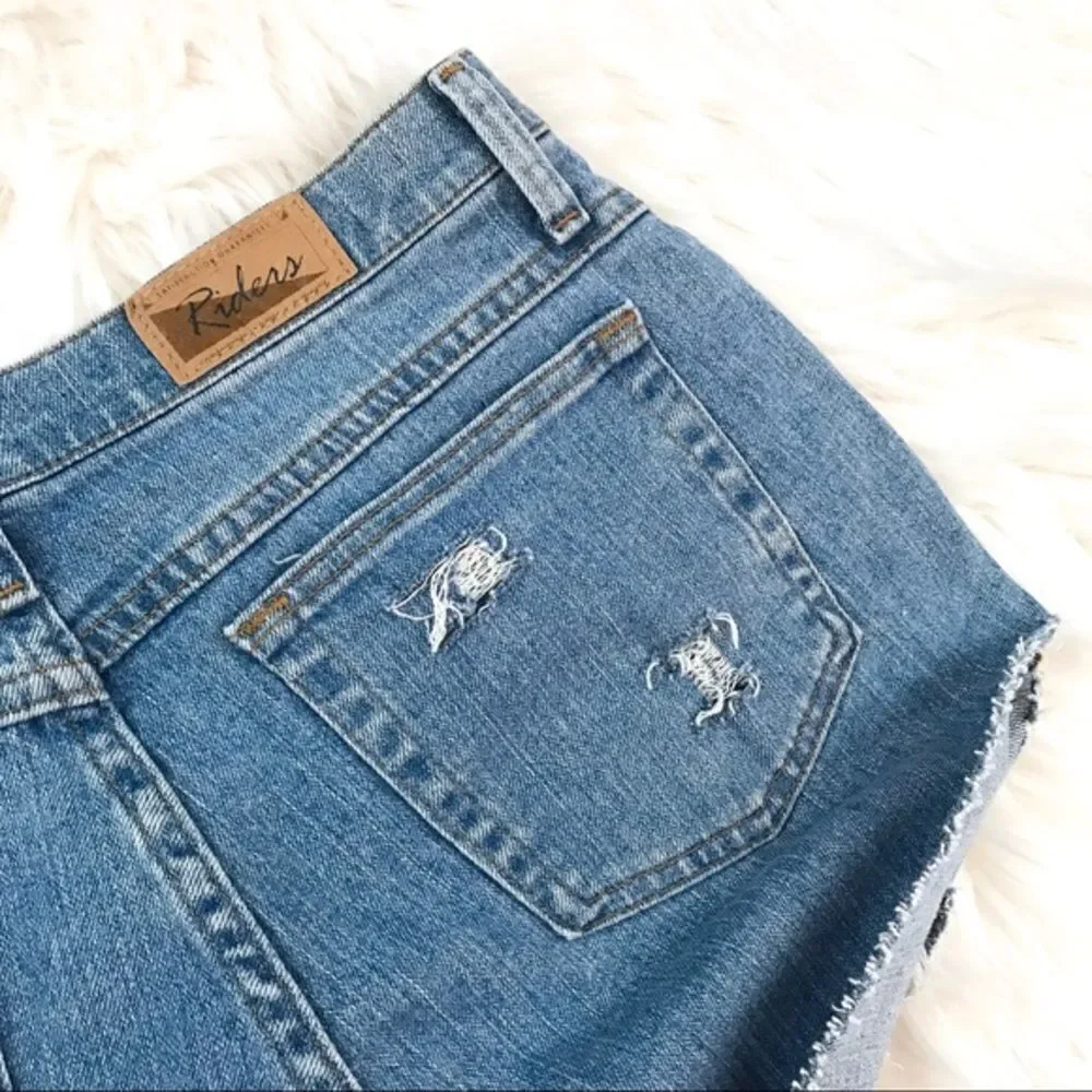 𝅺riders by Lee Custom Distressed Denim Shorts